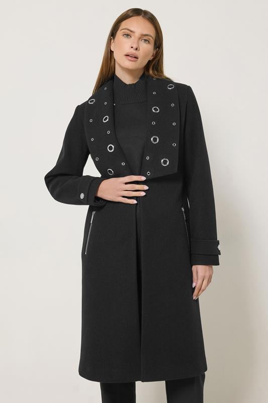 STAR Black Eyelet Collar Coat | StarByJM 2