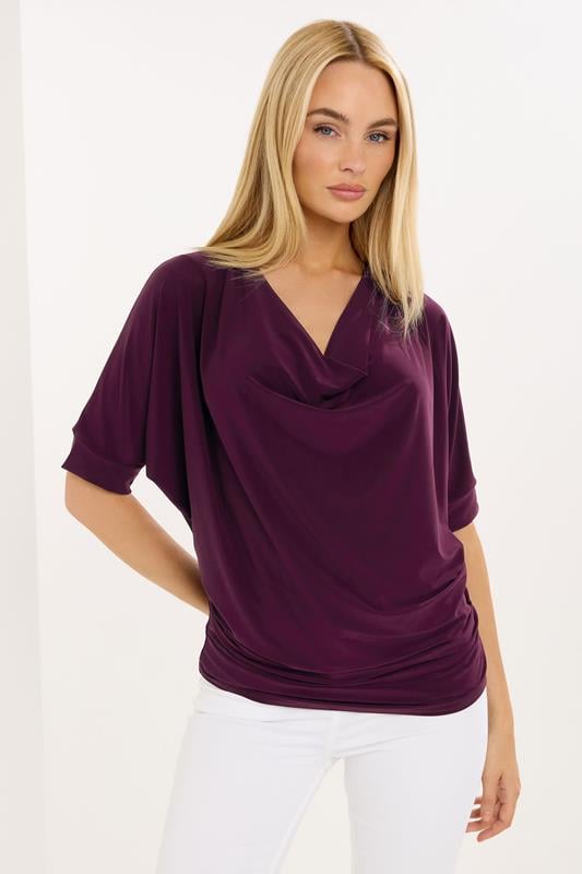 Women's Evening Tops STAR Red Wine Draped Top