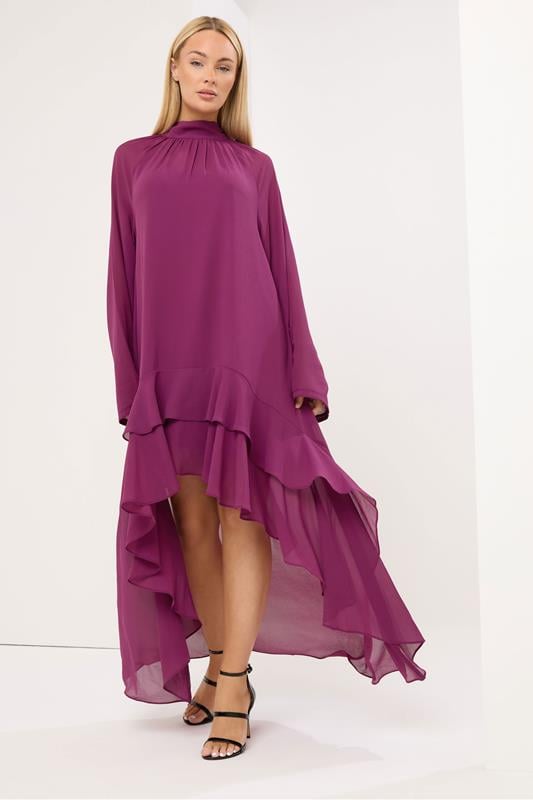 Women's Occasion Dresses STAR Purple Dipped Hem Maxi Dress
