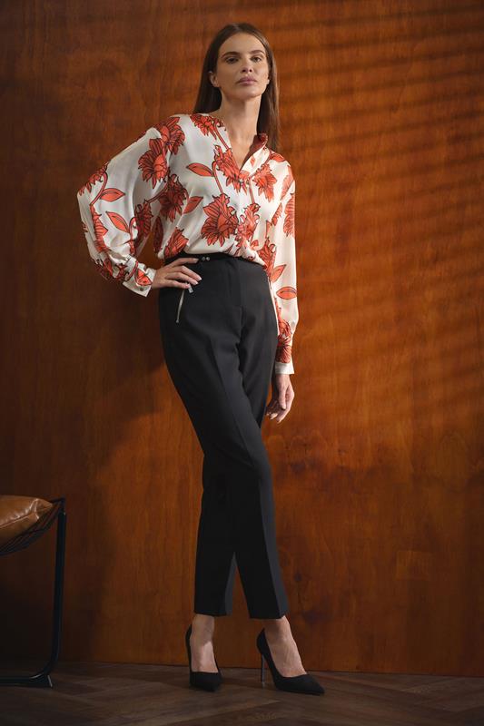 Women's Shirts & Blouses STAR Orange Floral Notch Neck Blouse