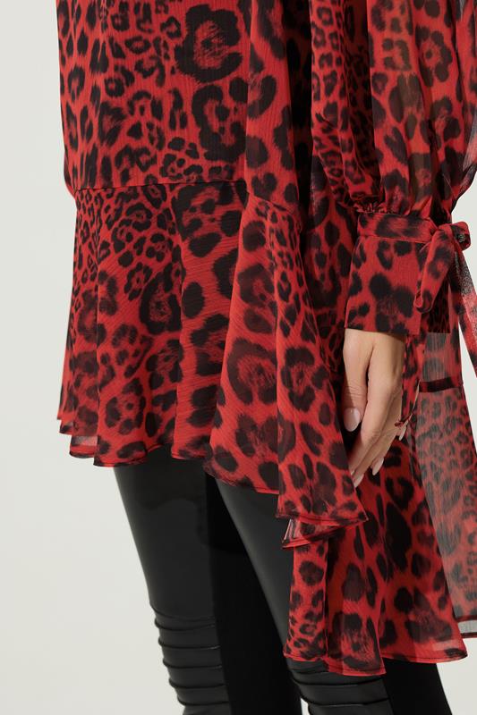 STAR Red Leopard Print Dipped Hem Tunic Top | StarByJM 4