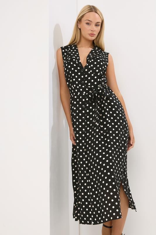 STAR Black Polka Dot Sleeveless Shirt Dress | StarByJM 1