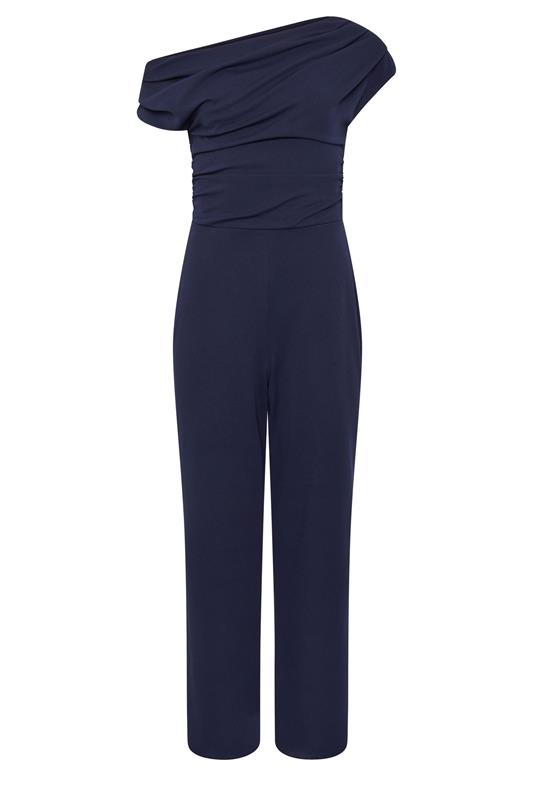 STAR Navy Blue Wide Leg Draped Jumpsuit | StarBYJM 5