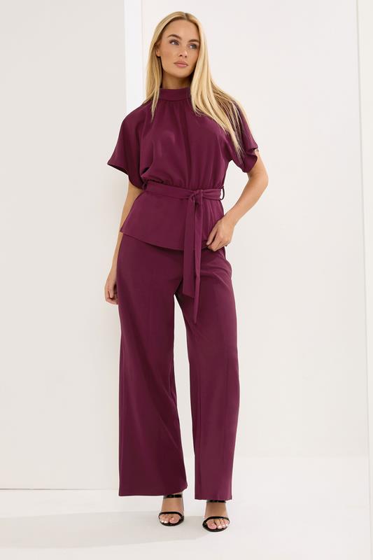 Women's Wide Leg Trousers STAR Burgundy Red Wide Leg Trousers