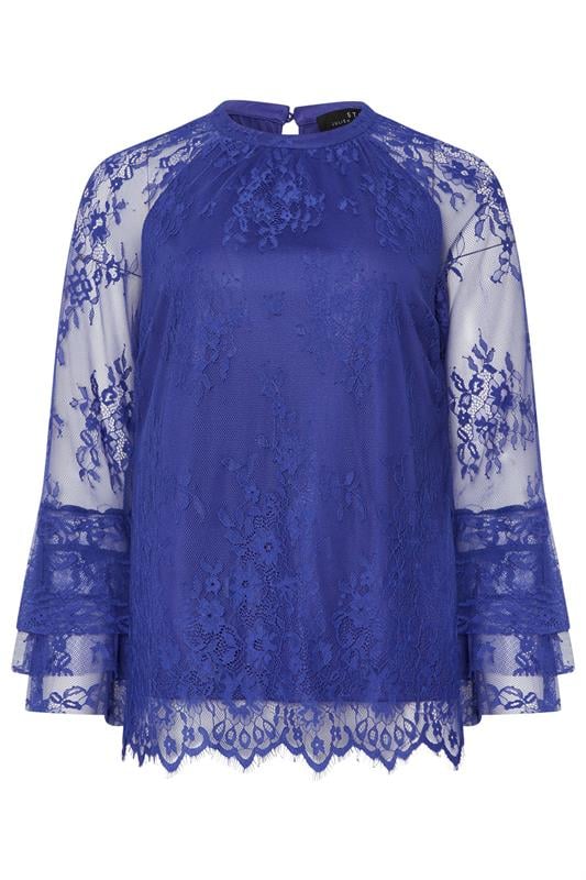 STAR Blue Lace Frill Sleeve Blouse | StarByJM 5