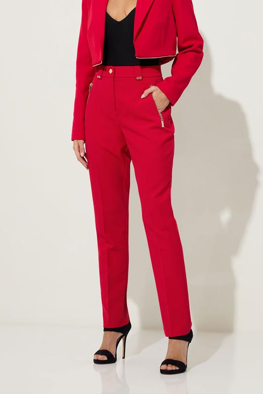 STAR Red Tailored Straight Leg Trousers | StarByJM 3