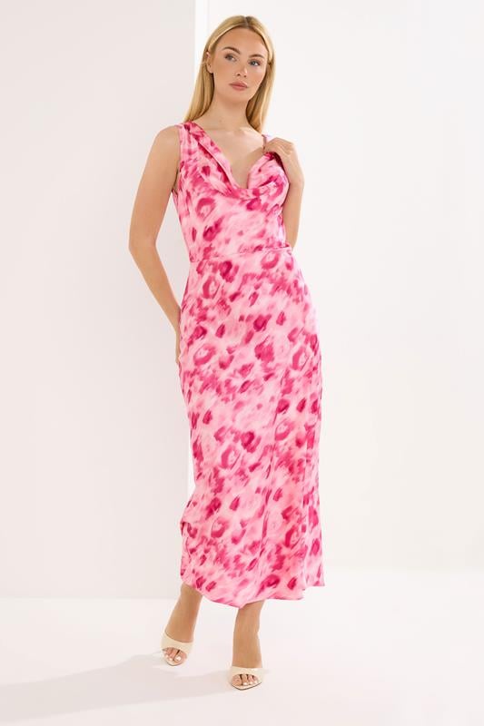 Women's Occasion Dresses STAR Pink Abstract Cowl Neck Dress