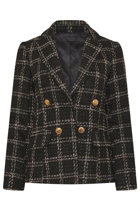 Women's Blazers STAR Black Check Boucle Blazer