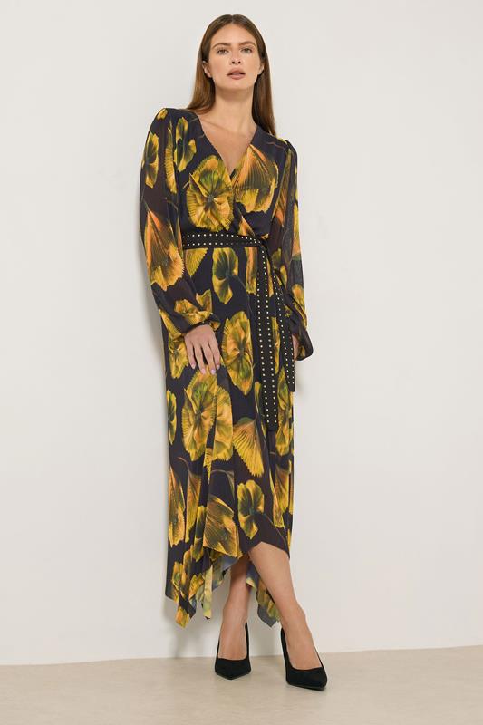 STAR Black Floral Mesh Pleated Maxi Dress | StarByJM 2