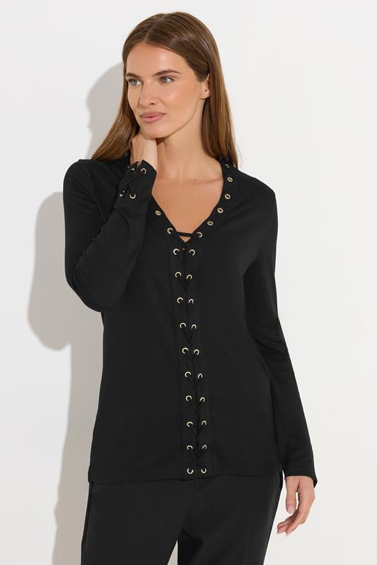 STAR Black Lace Up Eyelet Top | StarByJM 1