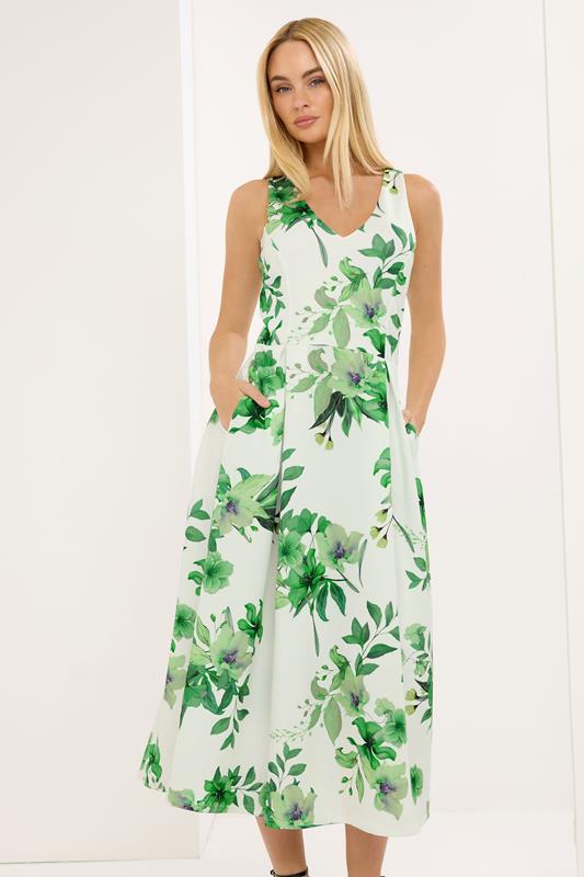 Women's Maxi Dresses STAR White Floral Scuba Dress