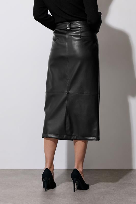 STAR Black Faux Leather Zip Detail Skirt | StarByJM 3
