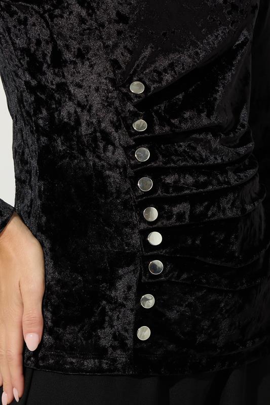 STAR Black Velvet Button Detail Top | StarByJM 4