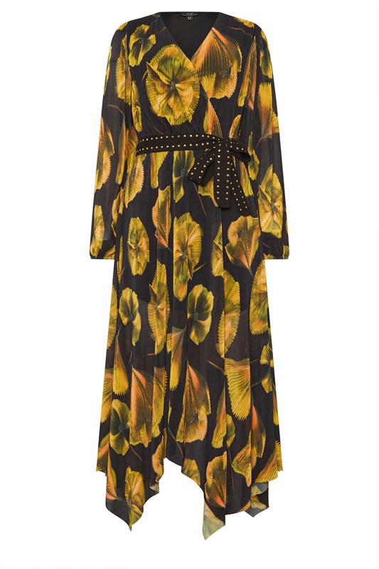 STAR Black Floral Mesh Pleated Maxi Dress | StarByJM 6