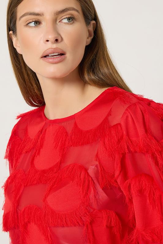 STAR Red Jacquard Spot Blouse | StarByJM 6