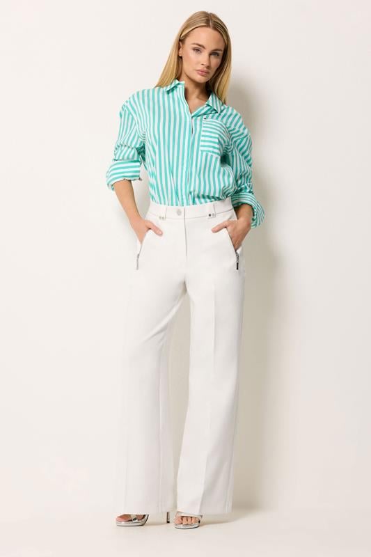 Women's Smart Trousers STAR White Tailored Wide Leg Trousers