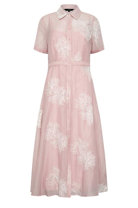 Women's Maxi Dresses STAR Pink Embroidered Shirt Dress