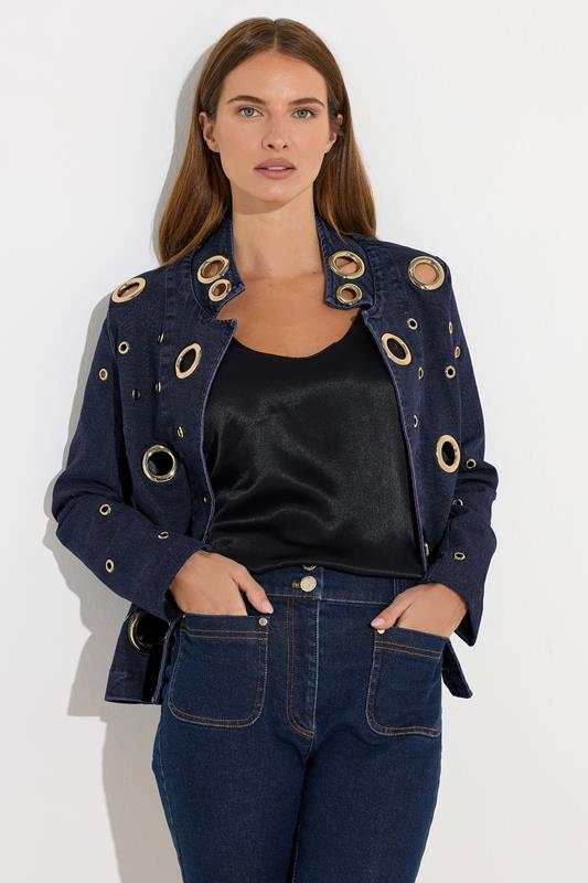 Women's Jackets STAR Blue Denim Eyelet Detail Jacket