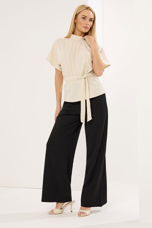 Women's Wide Leg Trousers STAR Black Seam Detail Wide Leg Trousers