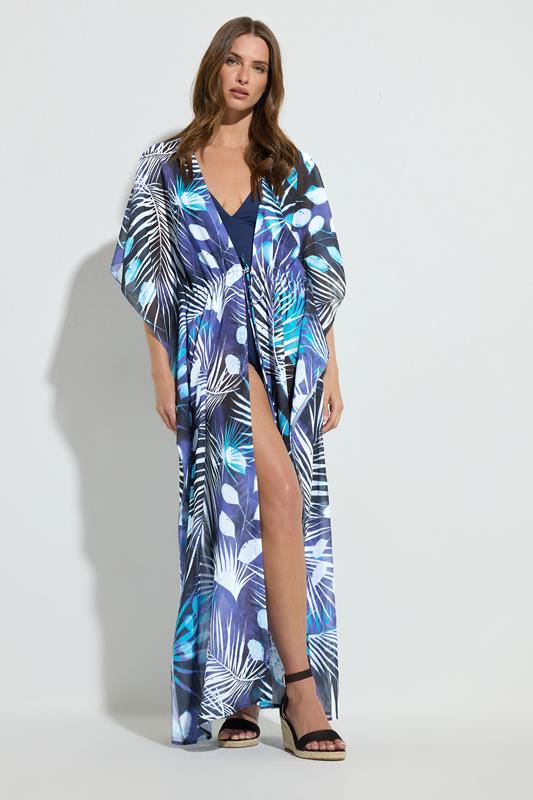 STAR Blue Tropical Palm Beach Kimono | StarByJM 3