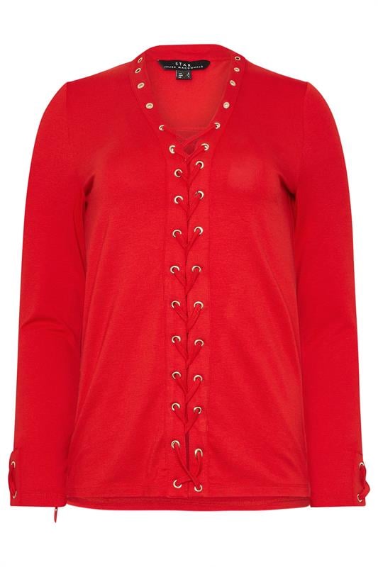 STAR Red Lace Up Eyelet Top | StarByJM 5