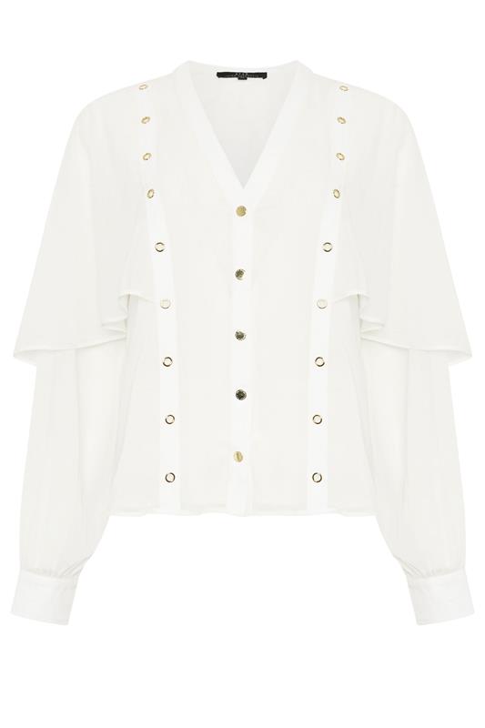 Women's Shirts & Blouses STAR Ivory White Eyelet Cape Blouse