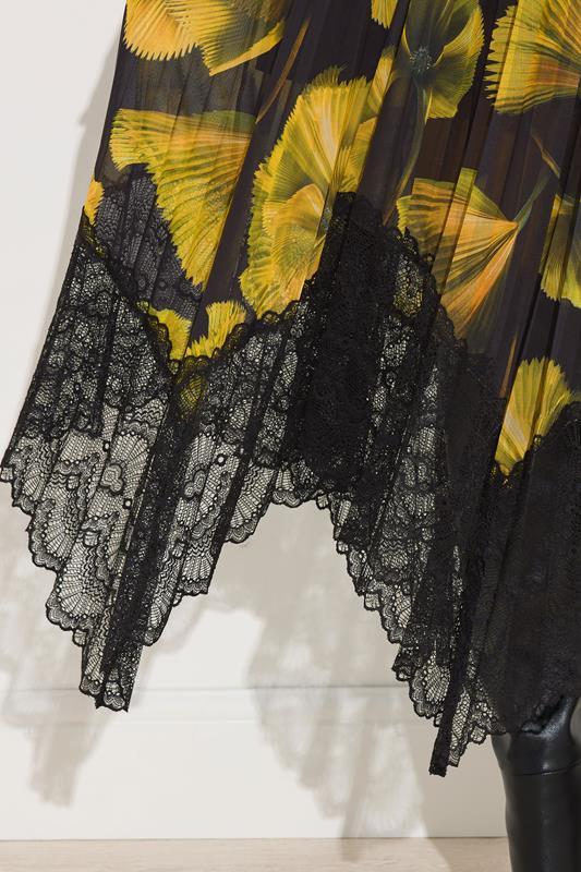 STAR Yellow Floral Pleated Mesh Skirt | StarByJM 6
