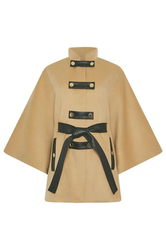 STAR Natural Brown Button Through Cape Coat | StarByJM 7