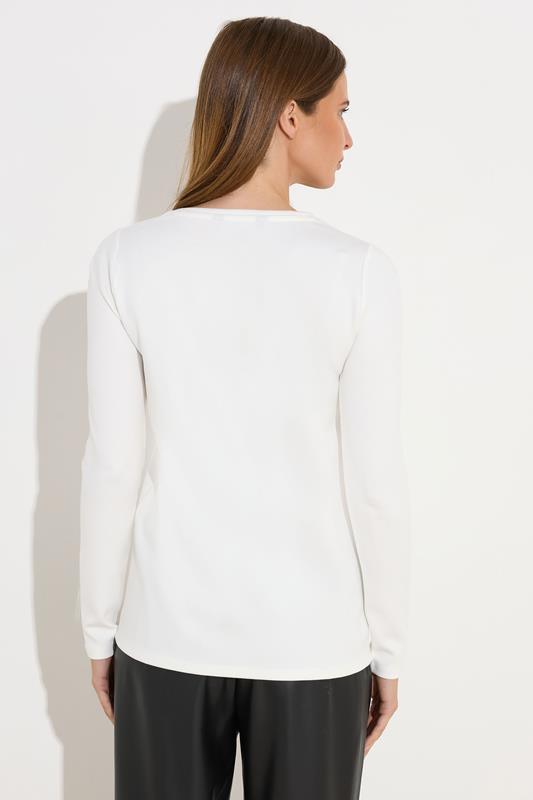 STAR Ivory White Asymmetric Eyelet Detail Top | StarByJM 3