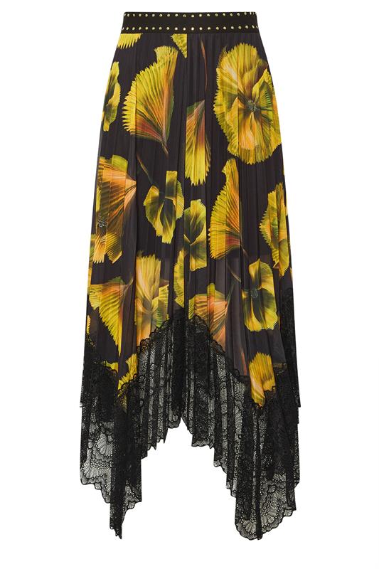 STAR Yellow Floral Pleated Mesh Skirt | StarByJM 7