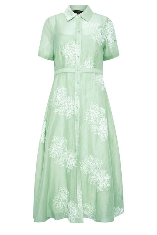 Women's Shirt Dresses STAR Sage Green Embroidered Shirt Dress
