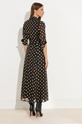 STAR Black Spot Print Belted Shirt Dress 4