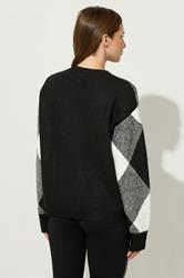 STAR Black Argyle Knitted Jumper | StarByJM 3