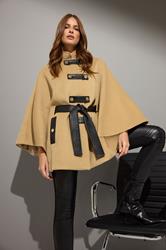 STAR Natural Brown Button Through Cape Coat | StarByJM 1