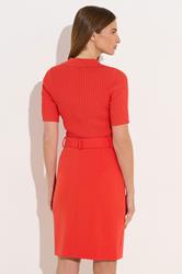 STAR Orange Zip Detail Belted Skirt 4