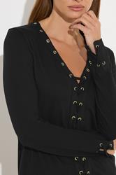 STAR Black Lace Up Eyelet Top | StarByJM 5