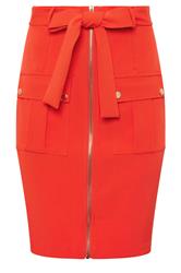 STAR Orange Zip Detail Belted Skirt 6