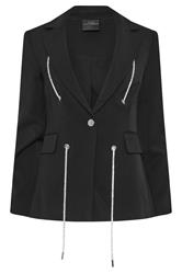 STAR Black Diamante Detail Blazer | StarByJM 1
