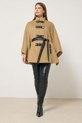 STAR Natural Brown Button Through Cape Coat | StarByJM 3