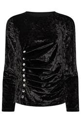 STAR Black Velvet Button Detail Top | StarByJM 5