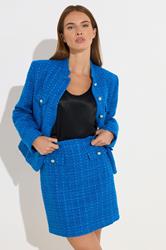 STAR Blue Tweed Button Mini Skirt | StarByJM 2