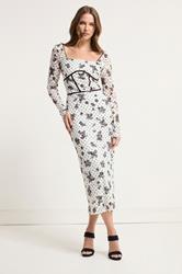 STAR White Floral Lace Corset Midi Dress | StarByJM 2