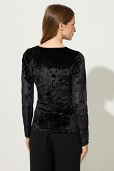 STAR Black Velvet Button Detail Top | StarByJM 3