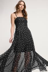 STAR Black Chiffon Spot Maxi Dress | StarByJM 6