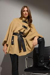 STAR Natural Brown Button Through Cape Coat | StarByJM 1