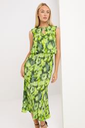 STAR Green Blurred Abstract Midi Dress | StarByJM 1