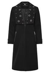 STAR Black Eyelet Collar Coat | StarByJM 7