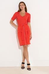 STAR Orange Zip Detail Belted Skirt 3