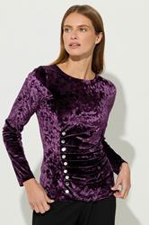STAR Purple Velvet Button Detail Top | StarByJM 1