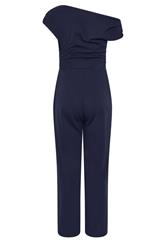 STAR Navy Blue Wide Leg Draped Jumpsuit | StarBYJM 6
